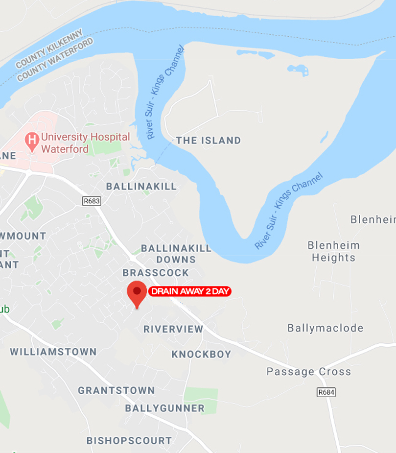 new location drain 2 away